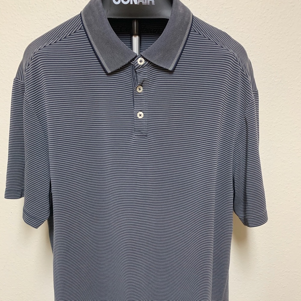 Caribbean Men's Polo Shirt Striped Size XL